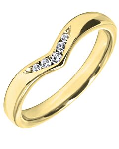3mm Shaped Wedding Ring - 0.08ct Diamond | W558